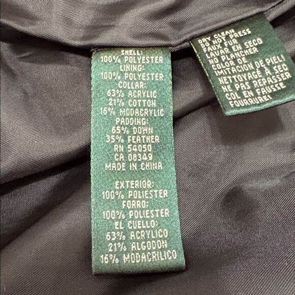 Lauren Ralph Lauren DOWN Buffalo Plaid Red Black Puffer Hooded Parka Coat M - Picture 11 of 16